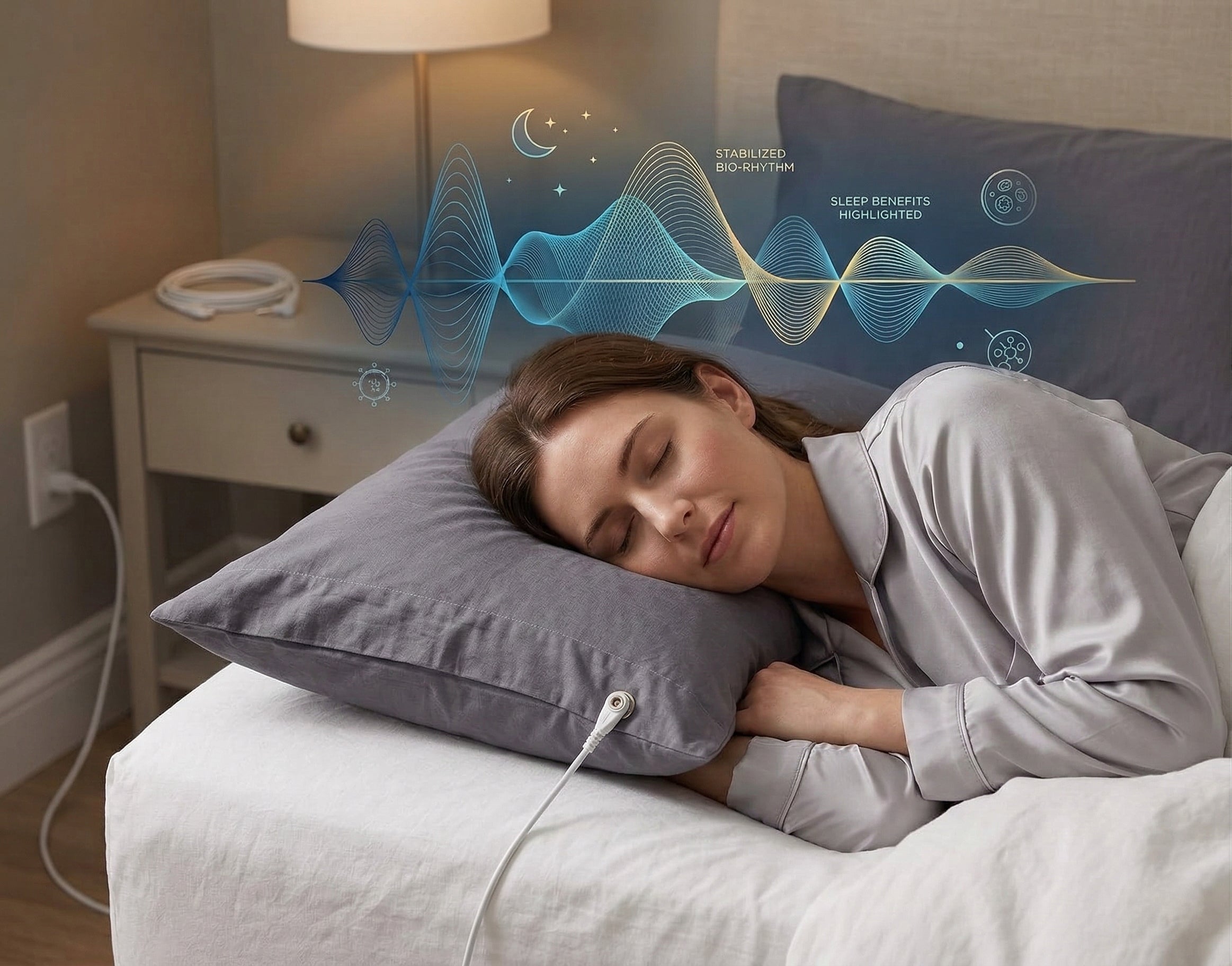 Earthing Grounding Pillowcase – Silver Fiber Anti-Static Pillow Cover for Comfortable Sleep